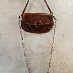 Elegant  Axcess  By Liz Claiborne Brown Crossbody Bag with Gold Chain